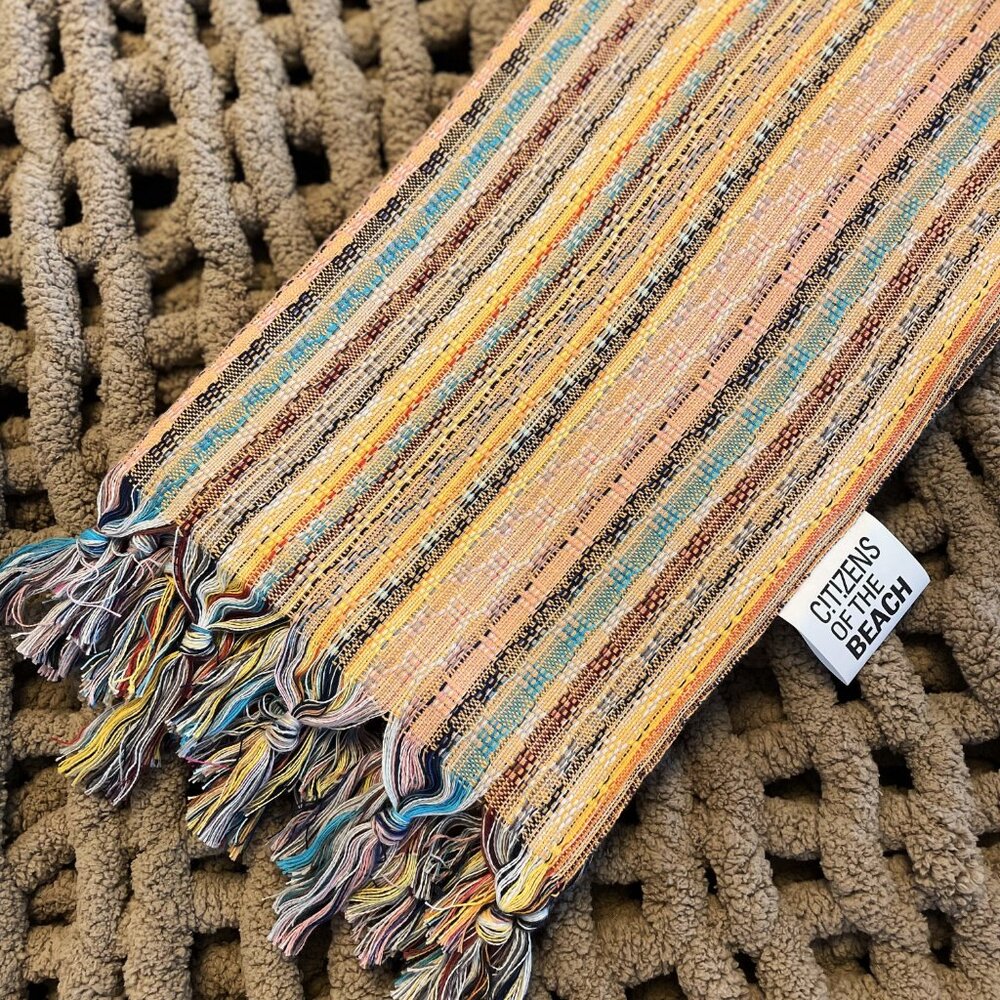 Sand Free Orange Yellow Bohemian Beach Bath Towel - Picture 3 of 4